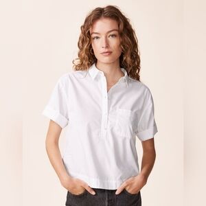 NWT Unsubscribed Boyfriend Popover White, sz L